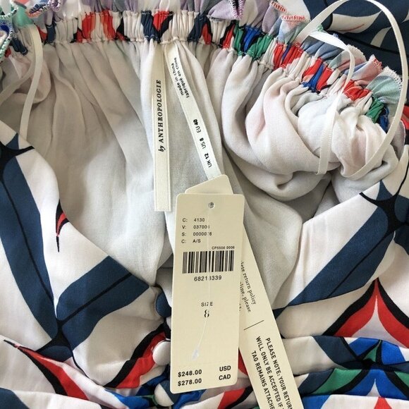 NWT Anthropologie Halter Dress Maxi 8 $248 Cut Out White Blue Side Slit HTF - Picture 12 of 13